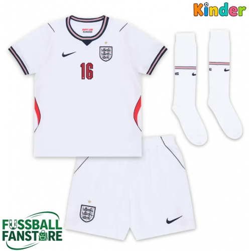 England Kobbie Mainoo #16 Replik Heimtrikot Kinder WM 2026 Kurzarm (+ Kurze Hosen)